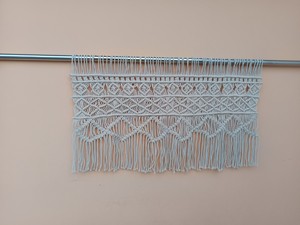 Cortina Decorativa Bohemia Rectangular de Macramé, Hecha a Mano con Cuentas y Flecos, para Sala de Estar o Dormitorio - Product Image 5