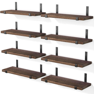4 Tier <b>Wall</b> Decor Set 4 Storage Rack Bookshelf Wood Floating <b>Shelves</b> <b>Wall</b> <b>Mounted</b> Bathroom Kitchen Living Room Water Resistant - Product Image 5