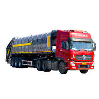 Camion lourd de 47 m3 avec compacteur de collecte des déchets et des déchets de carburant diesel camion à ordures semi-remorque avec boîte de vitesses de moteur central