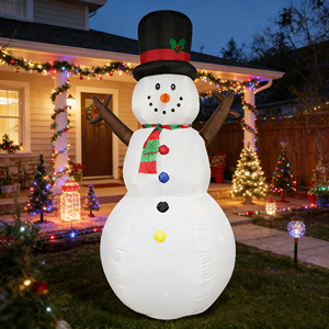 Nouvelles décorations de Noël : Lanternes et modèles de bonhommes de neige en polyester 190T imperméables de 2,4 m pour jardins et fêtes – Direct Usine - Product Image 1