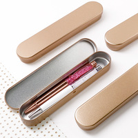 Étui à crayons de sourcils rectangulaire en métal étamé, doublé d'éponge, coffret cadeau d'entreprise pour étudiants, résistant aux chocs, fabriqué en Chine