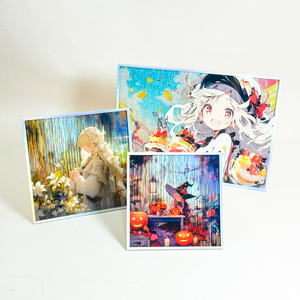 Vente en gros de figurines d'anime en acrylique personnalisées, carte papier A5, waifu, impression holographique UV, art d'animation, planche d'art shikishi, affiche, décoration intérieure - Product Image 3