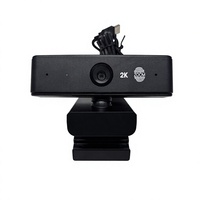 Webcam avec microphone 2K 60FPS USB, mise au point automatique, zoom tactile, cache de confidentialité, sans pilote, pour YouTube, OBS, streaming et appels vidéo