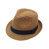Chapeau de paille Fedora beige pour garçons et adolescents du fabricant pour les activités de plein air quotidiennes Voyage Pêche Matériel de paille en raphia