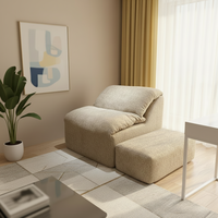 Canapé modulaire convertible inclinable en cuir véritable moderne avec tissu compressé Biaoguan, canapé sectionnel une place pour salon