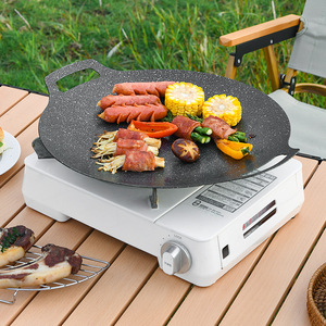Plaque de cuisson portable antiadhésive en maifanite avec poignée pour barbecue, pique-nique en plein air et grillades au parc - Product Image 1