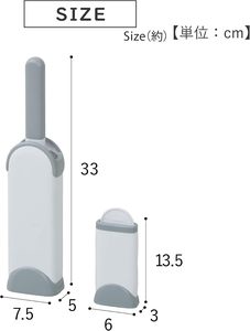Rouleau anti-statique double face pour poils d'animaux, rasoir portable en ABS/Polyester blanc+gris pour vêtements, manteaux et toilettage des animaux - Product Image 2