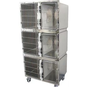 Jaula Grande para Perros y Gatos de Clínica <span class=keywords><strong>Veterinaria</strong></span> ADZIA, Jaula Profesional para Observación de Gatitos, Jaula de Cría para Mascotas de Acero Inoxidable 304 para Interiores - Product Image 1