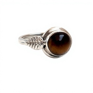 Tondo marrone occhio di tigre 925 argento <span class=keywords><strong>Sterling</strong></span> anello da donna fatto a mano 6mm gioiello di pietra preziosa per l'anniversario per le celebrazioni - Product Image 4