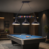 Luminaire suspendu pour table de billard à 3 lumières homologué ETL avec abat-jour métalliques pour salle de jeux – Vente en gros – Norme américaine