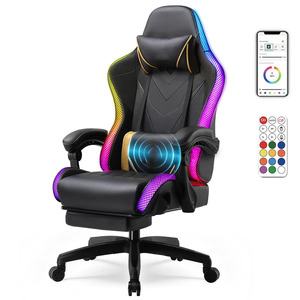 360 Rotation Bureau Massage Fonctionnel RGB <span class=keywords><strong>Gamer</strong></span> <span class=keywords><strong>Chaise</strong></span> 130KG Noir <span class=keywords><strong>Chaise</strong></span> De Jeu LED <span class=keywords><strong>Chaise</strong></span> De Jeu avec Appui-Tête Réglable - Product Image 1