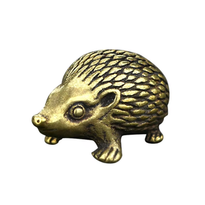 All'ingrosso in ottone massiccio riccio ornamenti in metallo animale statua per la decorazione della casa scolpito a mano riccio statuetta - Product Image 4