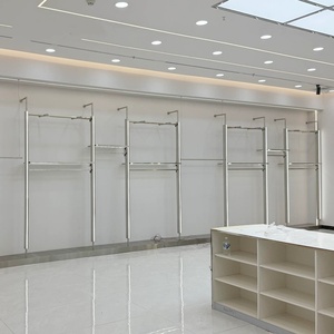 Nuevo Diseño de Exhibidores de Ropa Ajustables de Pared a Techo <span class=keywords><strong>para</strong></span> <span class=keywords><strong>Tiendas</strong></span> de Ropa, con Estantes <span class=keywords><strong>y</strong></span> Luces LED, en Venta - Product Image 3