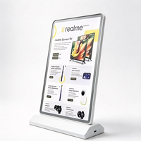 Boîte à lumière LED avec cadre en aluminium, support publicitaire rechargeable pour affichage intérieur et menu, affiche personnalisée disponible