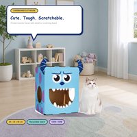 Maison pour chat en carton thème monstre, motif bleu avec cornes, pour chats d'intérieur, vente en gros, directement de l'usine