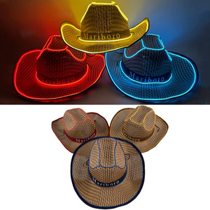 Chapeau de cowboy lumineux MADESHINE pour adultes, fête, pub, bar, Noël, sequins colorés, LED, lumineux, néon, décontracté, unisexe - Product Image 6