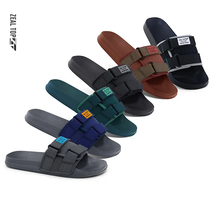 Latest Design slide slippers custom logo light-weight EVA sole with soft men slides sandals slippers for men outdoor