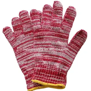 7 gauge pamuk karışımı renk inşaat Unisex pamuk eldivenler ile endüstriyel eldivenler logo