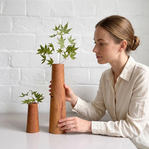 Vase en bois de bambou moderne de luxe, fait main, écologique, centre de table, décoration intérieure de mariage, fleurs séchées personnalisées - Product Image 1