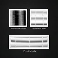 Grille de ventilation carrée industrielle en plastique réglable et durable pour sortie d'air centralisé, diffuseur de retour d'air pour climatisation HVAC
