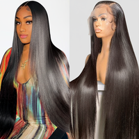 Pelucas Frontales de Encaje HD Transparente de 30 Pulgadas 13x4 13x6, Densidad 200, Cabello Humano Liso Extremo de Vietnam para Mujer