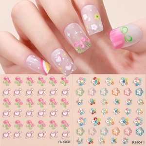 2025 haute qualité japonais et coréen feuille de métal doré Nail Art décalcomanies 3D 5D gelée <span class=keywords><strong>autocollants</strong></span> en PET-du meilleur fournisseur d'art d'ongle - Product Image 6