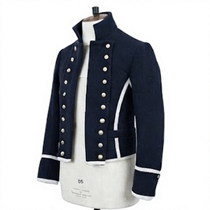 Men's Dark Blue Waterproof Reversible <b>Woolen</b> Overcoat Button Front Trench Jacket OEM Custom Outerwear - Product Image 2