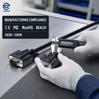 Kabel Monitor VGA Male to Male HD15 LUNG KAY, Pin Berlapis Emas, Pelindung Tembaga untuk Proyektor, Custom OEM ODM