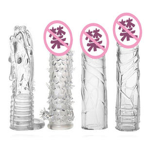 Weiche Silikon-Kristall-Kondom Penishüllen Indien Penisverlängerungshülle Extender für Männliches Sexspielzeug - Product Image 2