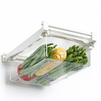 Boîte de rangement alimentaire en plastique, compatible réfrigérateur, avec design suspendu, pour le stockage des légumes, des fruits et des viandes