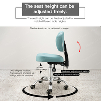 Madamcenter Chaise de maquillage professionnelle rose Technicienne esthétique Spécialiste de la beauté Tabouret de selle bas pour chaises de barbier à cils