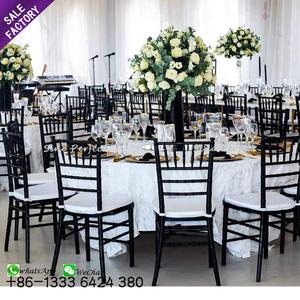 High Quality Hotel Banquet Wedding Furniture Metal Iron White Cushion <b>Black</b> Stacking Chiavari Tiffany Chivalry <b>Chair</b> - Product Image 1
