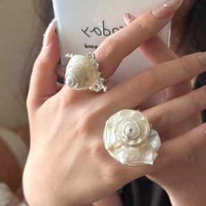 CAIOOCHE Bijoux de mode en gros style bohème océanique, <span class=keywords><strong>bague</strong></span> grande et empilable faite à la main en coquillage naturel vintage, cadeau pour <span class=keywords><strong>femme</strong></span> pour toutes occasions - Product Image 4