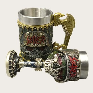 Taza creativa única de esqueleto de Halloween, taza de águila calva con calaveras 3D, taza de <span class=keywords><strong>cerveza</strong></span> de vino de resina para Bar de taberna - Product Image 1
