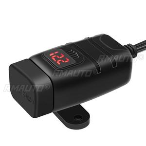 Motorcycle <b>Charger</b> SAE to USB Adapter Dual USB Fast <b>Charger</b> 12V Voltmeter with On/Off Power Switch for Phone GPS <b>Tablet</b> - Product Image 3