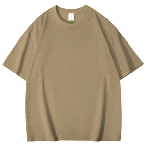 T-shirt vierge oversize en coton épais pour homme, gris uni, personnalisable avec logo, vente en gros, vêtements décontractés - Product Image 6