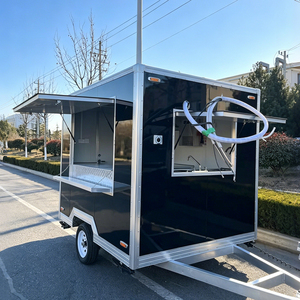 Camion de restauration mobile moderne et tendance en acier inoxydable brillant pour burgers, hot-dogs et pizzas - Product Image 1