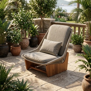 Ensemble de canapés de loisirs d'extérieur pour cour, terrasse, jardin, véranda, base <span class=keywords><strong>en</strong></span> <span class=keywords><strong>teck</strong></span> avec coussin imperméable - Product Image 3