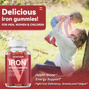 Gomitas de Hierro de Marca Privada OEM ODM <span class=keywords><strong>para</strong></span> la Salud Sanguínea y Energía, Precio de Fábrica al por Mayor, Fórmula Personalizada, Caramelos Veganos de Pectina - Product Image 2