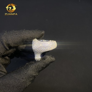 Anello da Uomo in Argento 925 con Diamanti Baguette Completamente Incastonati, Gioiello Hip Hop Bicolore, Moissanite VVS D, Certificato GRA - Product Image 6