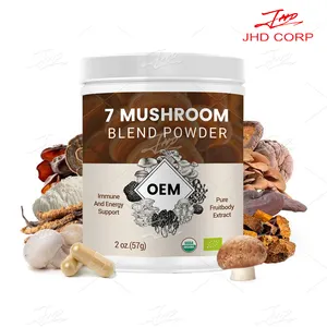 Customized Formula 7 In 1 Mixed Organic Lions Mane Reishi Mushroom Extract Blend Powder With Private Label