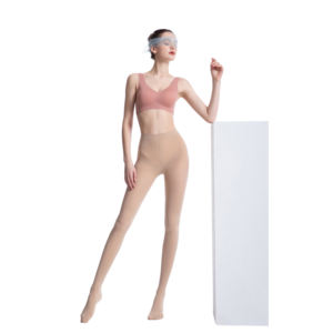 Collants thermiques beiges à pieds, opaques, tricotés, couleur chair foncée, doublés polaire, scellés en usine - Product Image 6