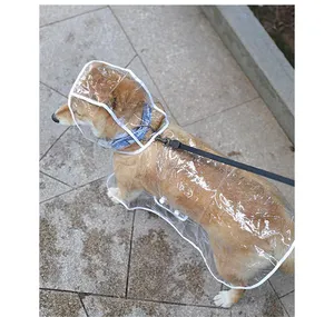 Transparent Eva Clear Pull 2 Raincoats Dogs Design Dog Raincoat