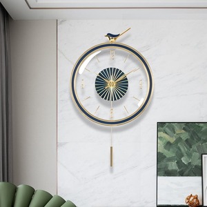 Nordic Style Wall Clock 37cm <b>Round</b> Silent Analog <b>Battery</b> Powered Living Room Decorative Clock - Product Image 2