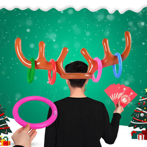 لعبة قرن الغزال القابلة للنفخ للإعلان بأفضل سعر بالجملة، مصنوعة من البي في سي لعيد الميلاد مع حلقات - Product Image 3