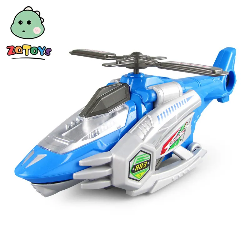 Zhiqu Toys automatic morphing aircraft toys electric universal walking music lighting simulation dinosaur model Toys