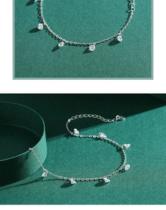 925 <b>Silver</b> Chain <b>Bracelet</b> With Crystal Ball <b>Charms</b> Minimalist Women's Everyday Wear korean style drop <b>charm</b> <b>bracelet</b> for women - Product Image 5