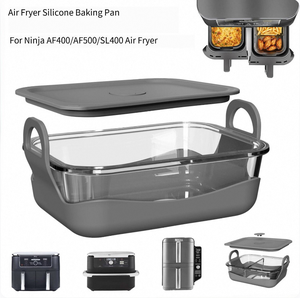 Nueva bandeja de vidrio para hornear con base y tapa de silicona para freidora de aire Ninja AF400 - Product Image 4