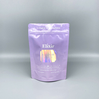 Sacs d'emballage holographiques en plastique imprimés sur mesure, anti-odeur, hologramme arc-en-ciel, refermables, pour le stockage alimentaire, sachets Mylar pour thé, pochettes verticales