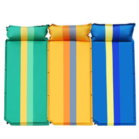 Tapis gonflable automatique léger pour le camping en plein air avec rembourrage en éponge, tissu en fil de PVC, résistant à l'humidité, pour pique-nique et plage